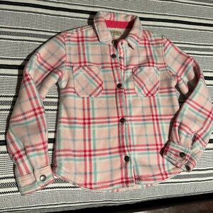 Weatherproof Kids Plaid Button Down Shirt in Pink and Green